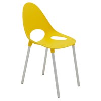 Cadeira Tramontina Elisa em Polipropileno Amarelo com Pernas de Alumínio Anodizado