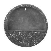 Vaso Decorativo Para Parede em Cimento Cinza Escuro com Branco 30x6 cm D'Rossi
