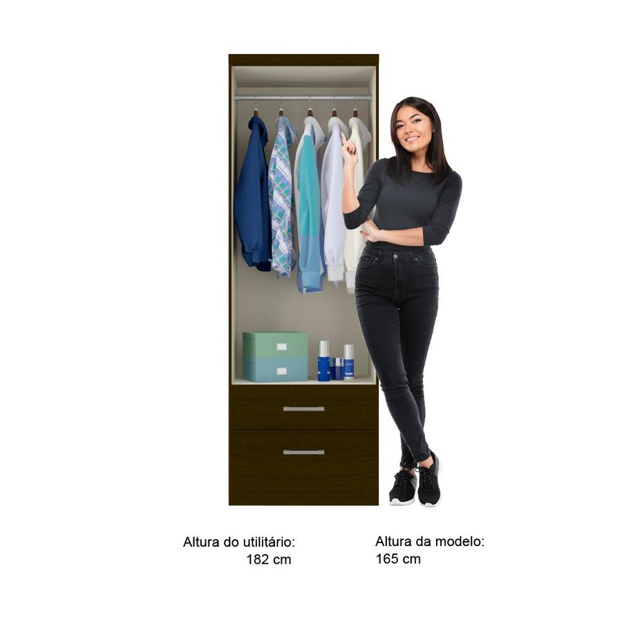 Armário Utilitário Multiuso 2 Portas 2Gavetas Tabaco Carraro
