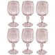 Conjunto 6 Taças Para Água Tomar Suco 350ml Poliestireno UZ Samba Transparente Rosa
