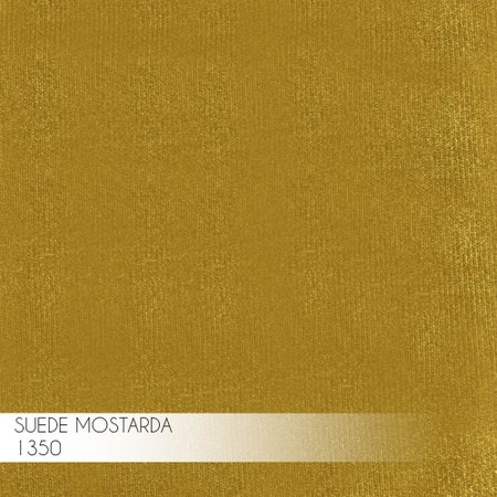 Kit 2 Puff Decorativo Base Gold Elsa Suede Mostarda - Gran Belo
