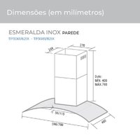 Coifa de Parede Suggar Esmeralda Com 60cm Inox