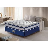 Conjunto Cama Box Casal de Molas Ensacadas D33 com Pillow TOP Cama inBox Select 138x188x71 Azul
