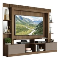 Rack c/ Painel TV 65" Prateleiras c/ Espelho Oslo Multimóveis