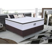 Conjunto Cama Box King Gazin de Molas Ensacadas Tower 193x203x72 Branco