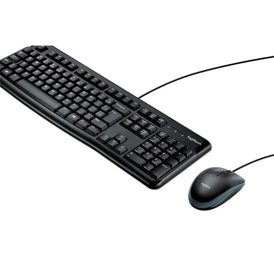 Kit Teclado e Mouse Logitech MK120 USB 1000DPI ABNT2 - Preto