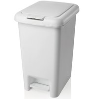Lixo Lixeira Tampa Click E Pedal 10l Suporte Sacola Plástica Branco