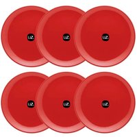 Jogo De 6 Pratos Rasos Redondos 26cm Pratos De Plástico Vermelho UZ