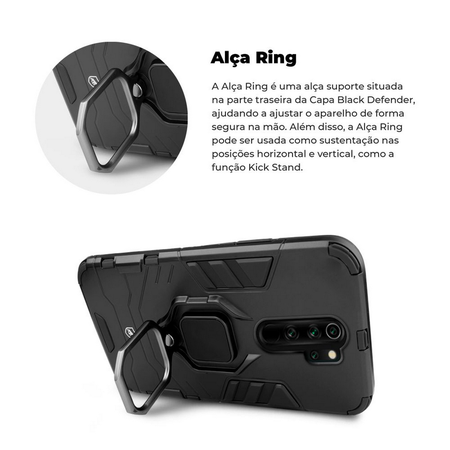 Capa Defender Black para Xiaomi Redmi Note 8 Pro - GShield