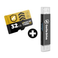 Kit Cartão de Memória Turbo 32GB U1 + Adaptador Pendrive OTG Micro USB - GShield
