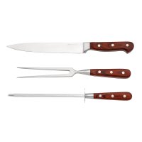 Jogo para Churrasco em Aço Inox  Hanzzo Wood FullFit