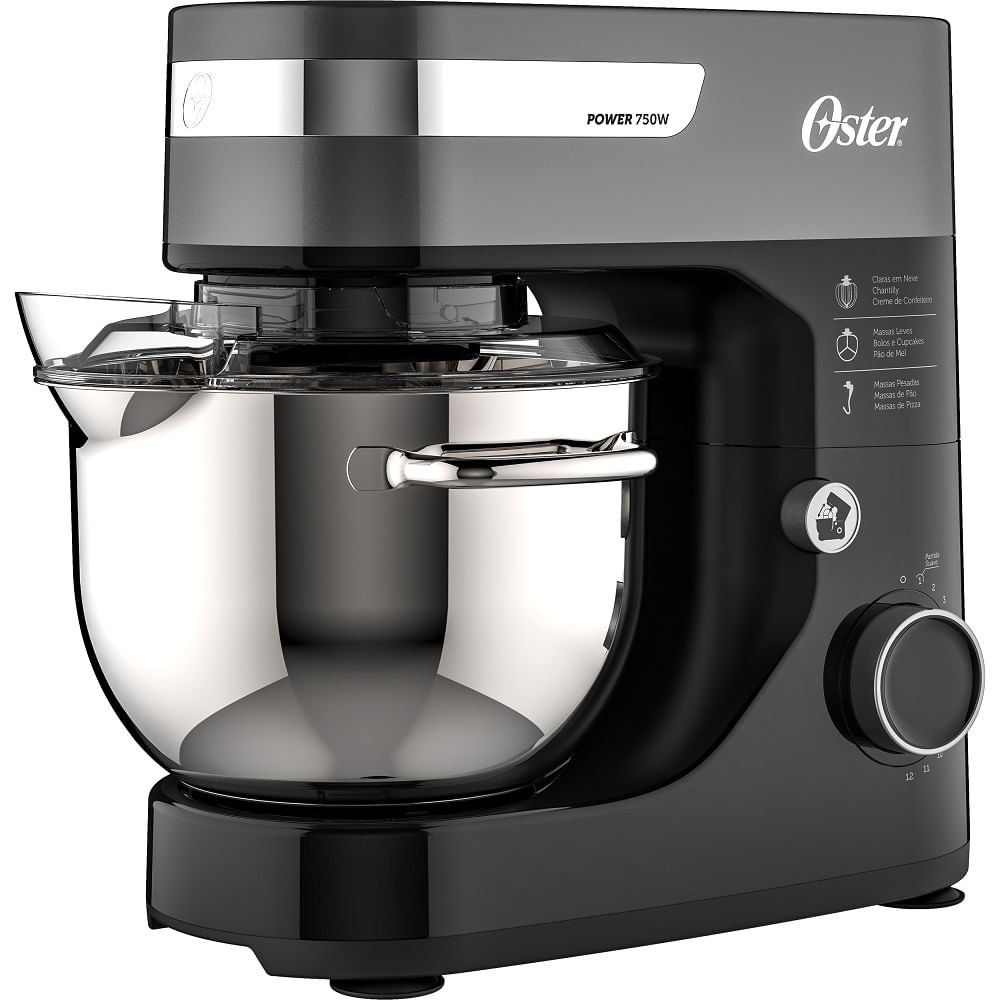 Batedeira Planetária Bowl Inox 127V Oster Cinza/Preta - Colombo
