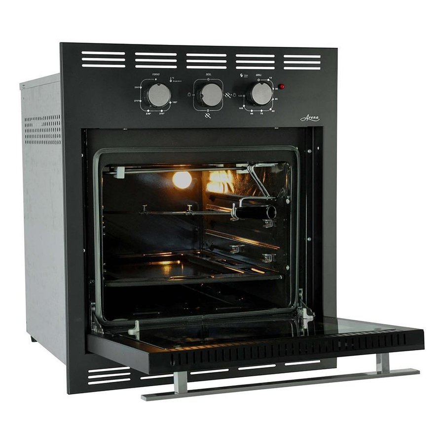 Forno a Gás Venax Embutir Black 50 Litros com Grade Ventilação