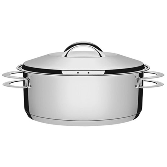 Panela De Fundo Triplo Rasa 4,7L Caçarola Inox Com Tampa 24cm Tramontina Solar