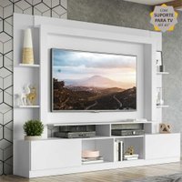 Rack Estante c/ Painel e Suporte TV 65" e 2 portas Oslo Multimóveis Branco