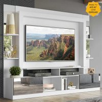 Rack Estante c/ Painel TV 65" e Espelho Oslo Multimóveis Branco/Tenerife