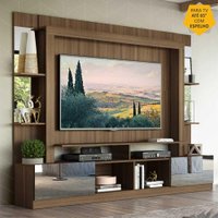 Rack Estante c/ Painel TV 65" e Espelho Oslo Multimóveis Madeirado/Tenerife