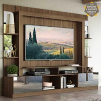 Rack Estante c/ Suporte TV 65" e Espelho Oslo Multimóveis Madeirado