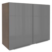 Armário Aéreo Madesa Lux 80 cm 2 Portas - Rustic/Cinza