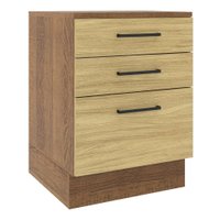 Balcão Madesa Agata 60 cm 3 Gavetas - Rustic/Carvalho