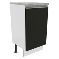Balcão Armário de Cozinha 40 cm 1 Porta Branco/Preto Glamy Madesa
