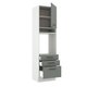 Torre Quente Armário de Cozinha 60 cm 1 Porta 3 Gavetas Branco/Cinza Agata Madesa