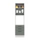 Torre Quente Armário de Cozinha 60 cm 1 Porta 3 Gavetas Branco/Cinza Agata Madesa