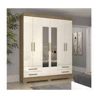 Guarda Roupa Casal Henn Briz 6 Portas 4 Gavetas Com Espelho
