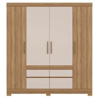 Guarda Roupa Demobile Bilbao 4 Portas 4 Gavetas 79CB - Amendola/Off White