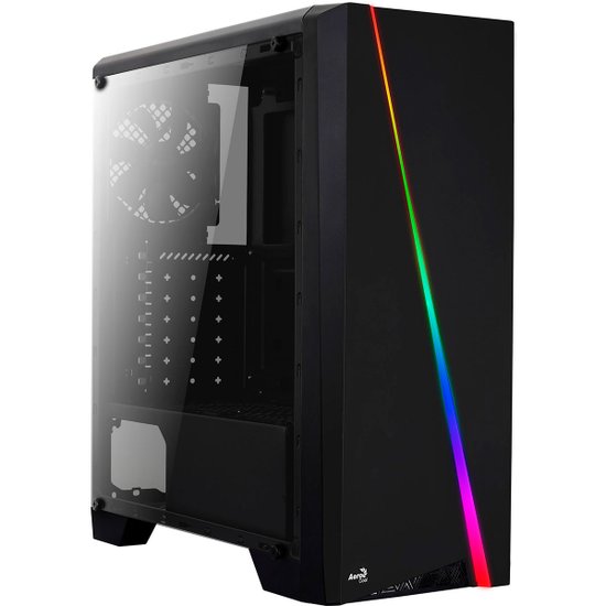 Gabinete Gamer Aerocool Cylon LED RGB, ATX, Com Fan, Lateral em Acrilico, Preto