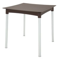 Mesa Tramontina Laura Rattan 70 cm em Polipropileno Marrom com Pernas de Alumínio Anodizado