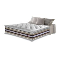 Colchão Casal de Molas Ensacadas D33 com Pillow TOP Cama inBox 138x188x32 Bege