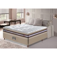 Conjunto Cama Box Casal de Molas Ensacadas D33 Cama inBox Firme 138x188x70 Bege