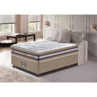 Conjunto Cama Box Solteiro de Molas Ensacadas D33 Cama inBox Select Firme 88x188x70 Bege