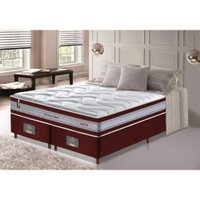 Conjunto Cama Box King de Molas Ensacadas D33 Cama inBox Select Firme 193x203x70 Vinho