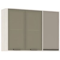 Armário de Cozinha Luciane Com 3 Portas Linea Patina/Mocca Laca