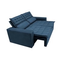 Sofá Retrátil e Reclinável Cama inBox Slim 1,50m Tecido Suede Velusoft Azul