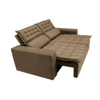 Sofá Retrátil e Reclinável Cama inBox Slim 1,50m Tecido Suede Velusoft Castor