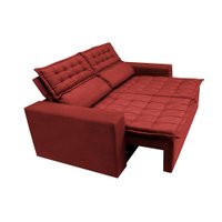 Sofá Retrátil e Reclinável Cama inBox Slim 1,50m Tecido Suede Velusoft Vermelho