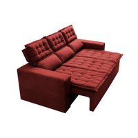 Sofá 3 Lugares Retrátil e Reclinável Cama inBox Slim 2,00m Velusoft Vermelho