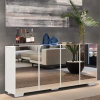 Aparador Buffet 4 Ptas c/ Espelho e Pés Quadrados Vegas Multimóveis Branco