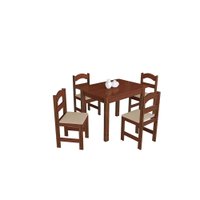 Mesa Arauna com 4 Cadeiras Primavera Amendoa/Bege