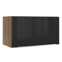 Armário Aéreo Madesa Lux 60 cm 1 Porta Basculante - Rustic/Preto