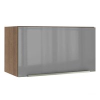 Armário Aéreo Madesa Lux 60 cm 1 Porta Basculante - Rustic/Cinza