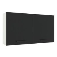 Armário de Cozinha Aéreo 120 cm 2 Portas Branco/Preto Agata Madesa