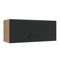 Armário de Cozinha Aéreo 80 cm 1 Porta Basculante Rustic/Preto Agata Madesa