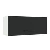 Armário de Cozinha Aéreo 80 cm 1 Porta Basculante Branco/Preto Agata Madesa