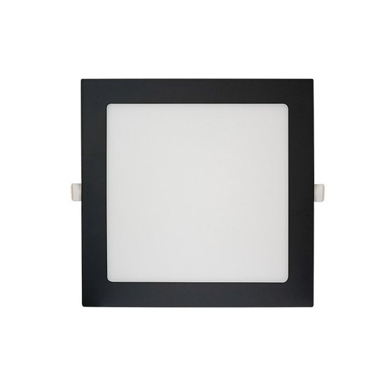 Painel de Led Blumenau Quadrado de Embutir 18W Bivolt Preto 6500K - Luz Branca