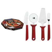 Jogo de Talheres 14 Peças Tramontina Pizza 25099722 Vermelho