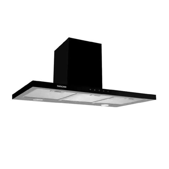 Coifa de Parede Suggar Granada Slim Touch 90cm Preta 220V TP1192PT - Preto